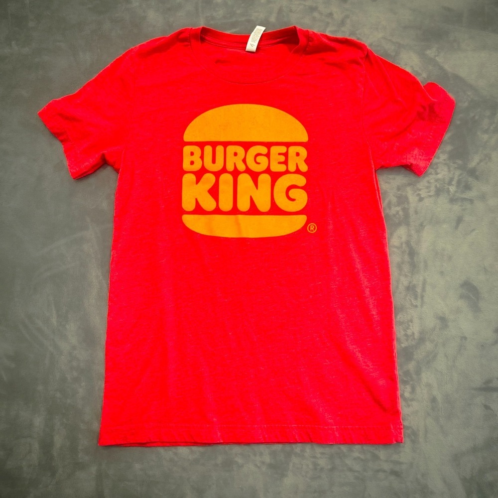 Burger King T-Shirt Mens Medium Red Burger Logo Graphic Tee Crew Neck Fast Food - Picture 8 of 10